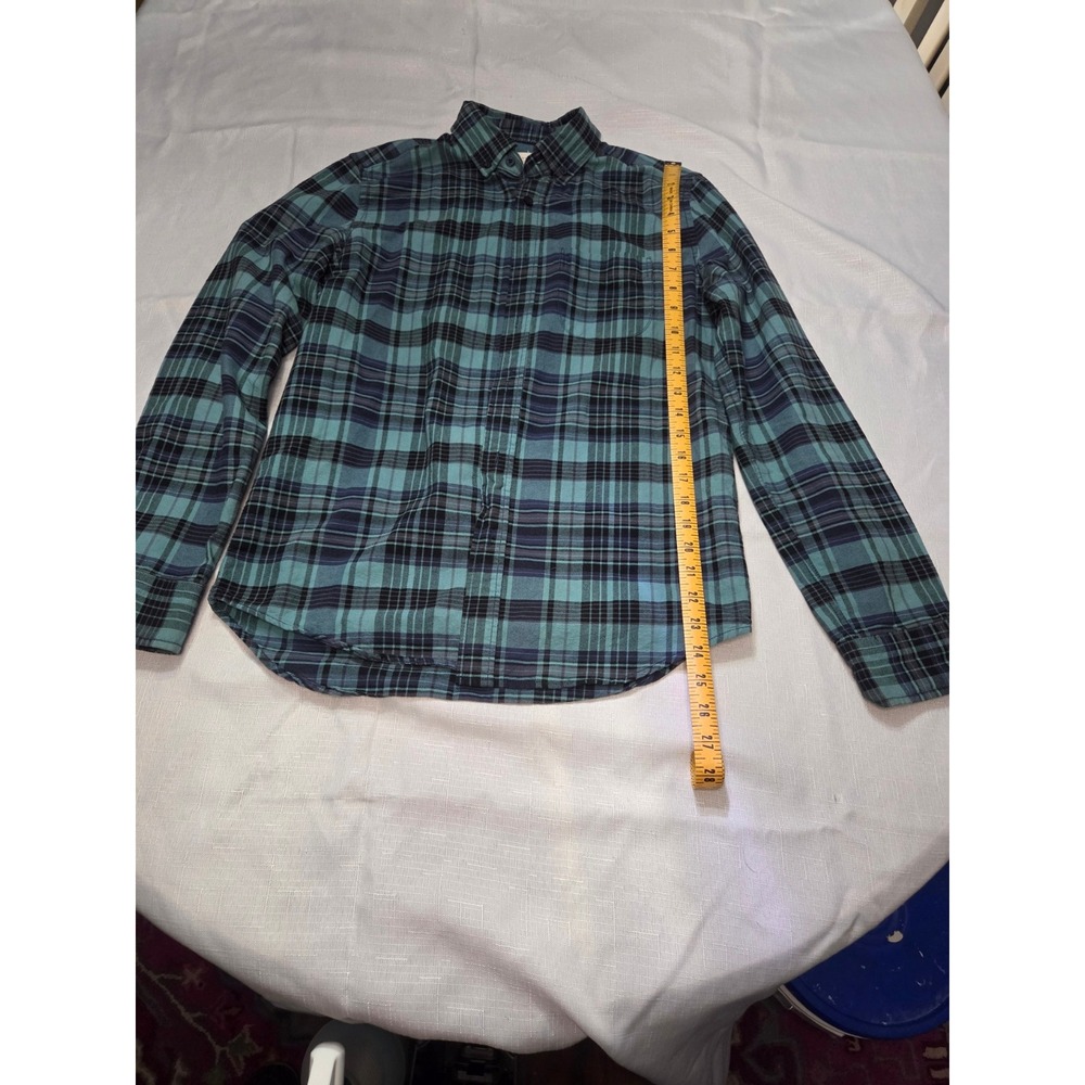 Aeropostale Mens Small Teal Blue Plaid Long Sleeve Button Down Shirt 3191